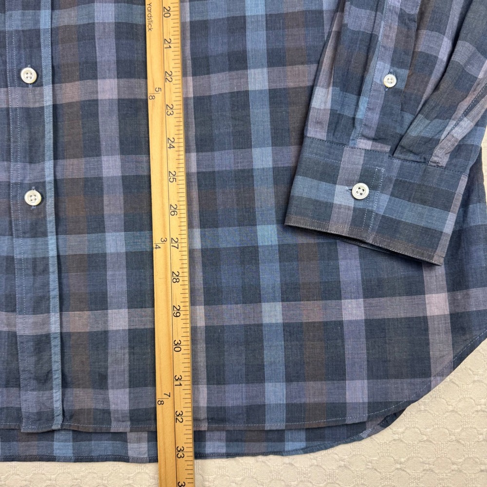 Billy Reid Button Up Shirt Plaid Standard Fit Mens XXL Made in Italy Preppy - Picture 4 of 8